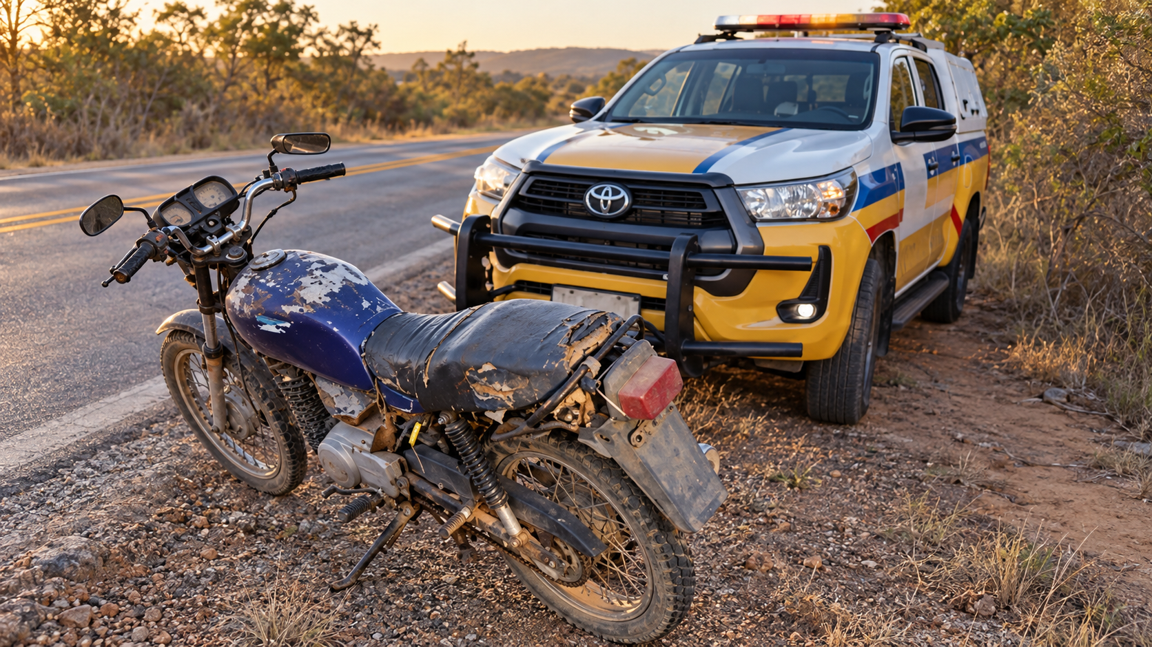 Homem é preso com moto furtada, arma e munições em Indaiabira