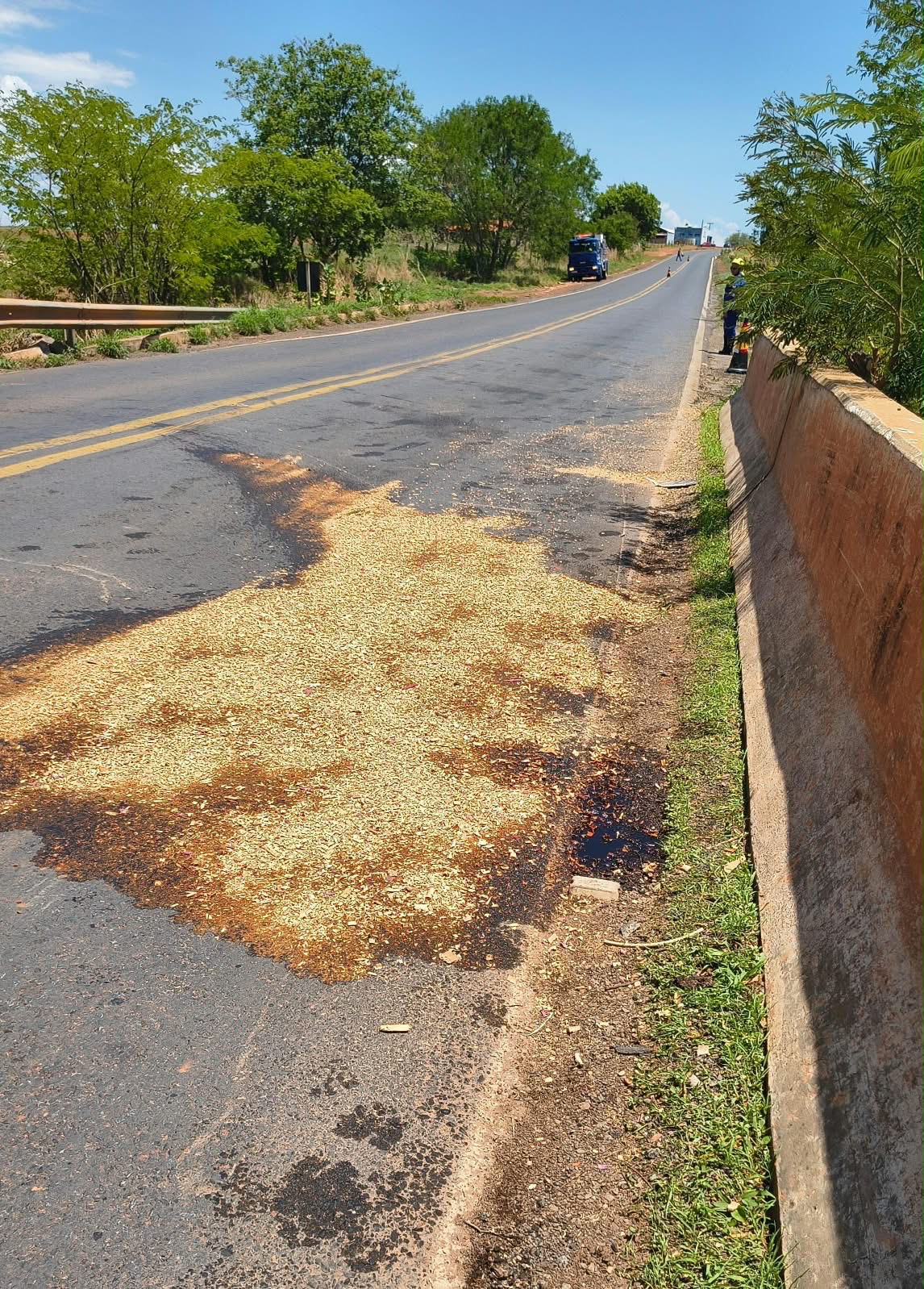 Derramamento de óleo na BR-122 alerta motoristas no Norte de Minas — foto 2
